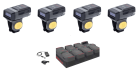 Bundle QTY (4): Generalscan R1521 Bluetooth Hands-Free 2D/1D/QR Finger Scanners for iOS, Android, Windows