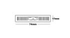 Tageos EOS-430 UHF RFID Tag Sticker, Thermal Transfer, M730, 74mm x 17mm for apparel, electronics, home goods, sporting goods, toys, fishing tackle. Applied to surfaces cardboard packaging, hang tags, glass, wood, plastic.