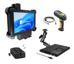 Vehicle Mounted Industrial Windows 11 Pro Tablet (Full Install Kit) | Powered Mount, Long Range Barcode Reader, Keyboard, Power Harness