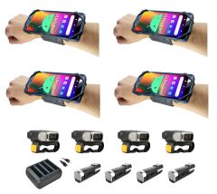 Bundle QTY (4): Chainway C90 Wireless Wearable Android Barcode Scanner, Hands-Free 2D/1D/QR Code Finger Scanner