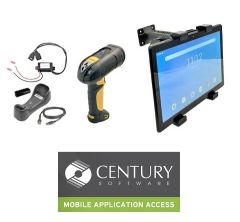 TinyTERM Barcode Hardware - ForkLift Mounted 10.1" Android Tablet, Long Range Scanner, Power Converter
